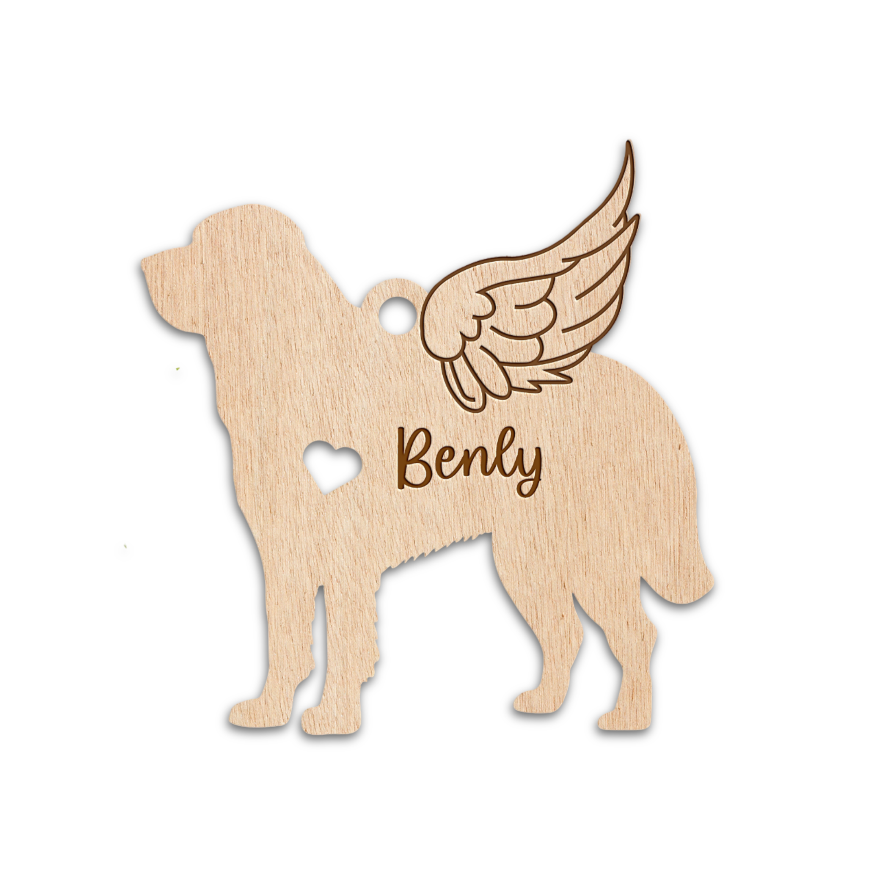 Hardly Laser™ Personalized Dog Memorial Ornament – Custom Laser Engraved Wooden Pet Loss Keepsake