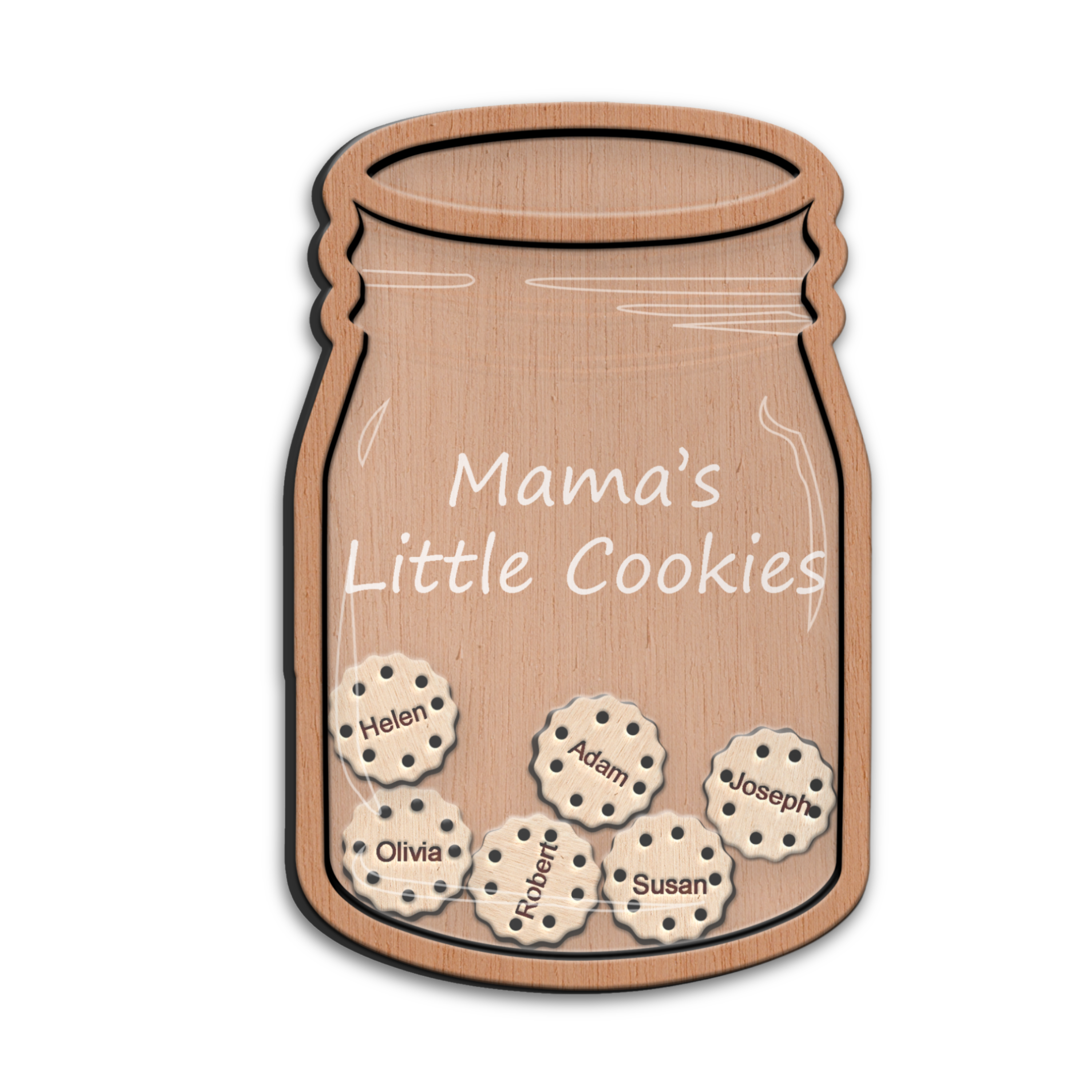 Hardly Laser™ Mama & Papa Magnet Cookies – Personalized Wooden Family Gift for Mother’s Day, Father’s Day, or Everyday Décor