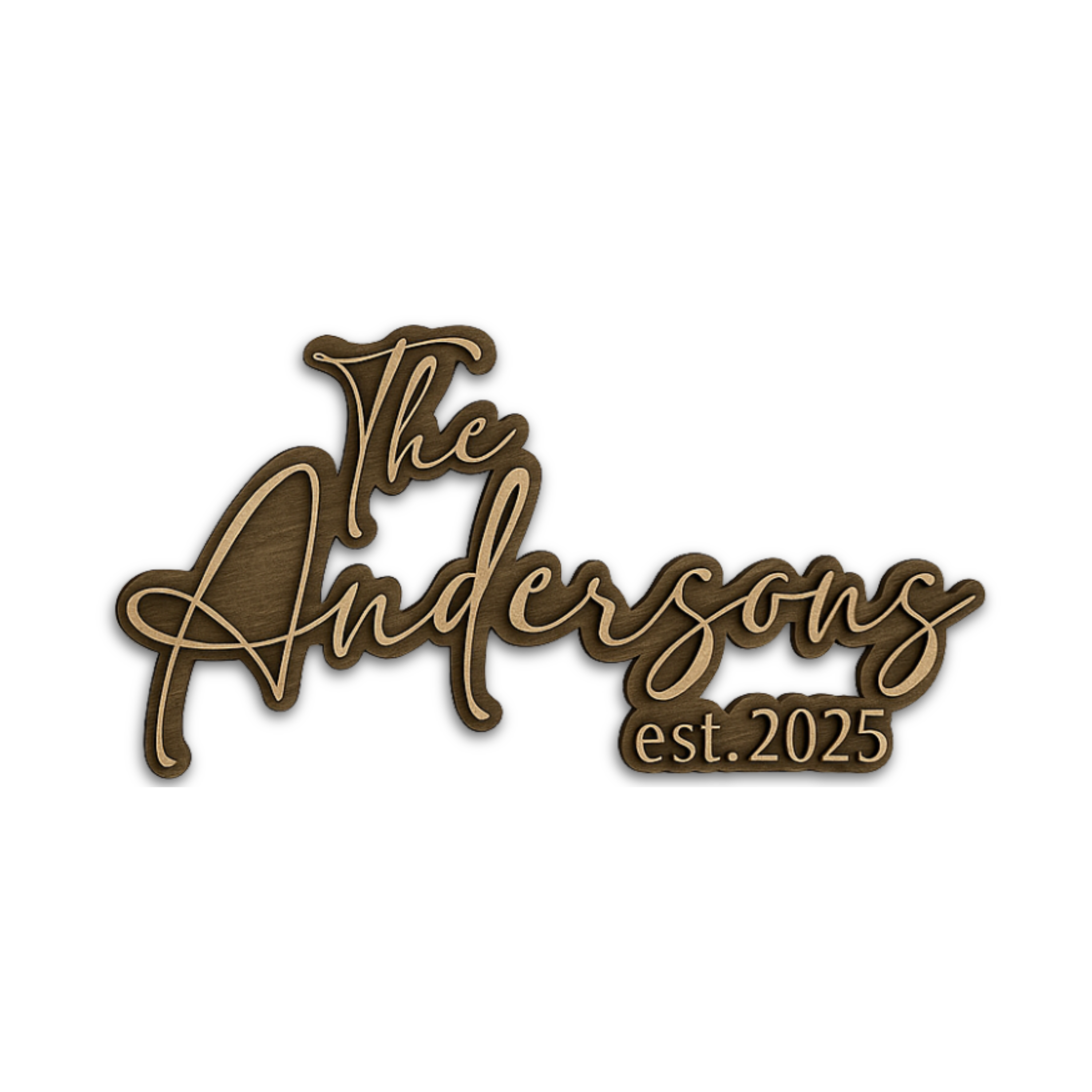 Hardly Laser™ Custom Family Name Wooden Sign – Personalized Last Name Plaque for Weddings, Housewarmings & Home Décor