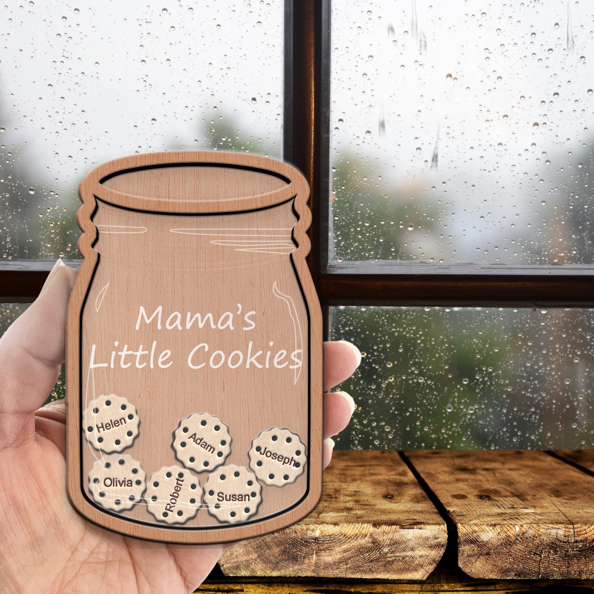 Hardly Laser™ Mama & Papa Magnet Cookies – Personalized Wooden Family Gift for Mother’s Day, Father’s Day, or Everyday Décor