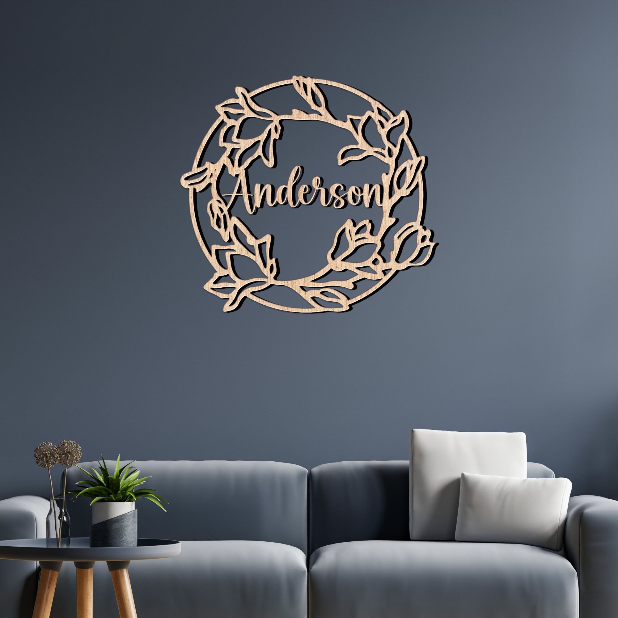 Hardly Laser™ Custom Wooden Family Name Sign – Personalized Housewarming Gift, Wedding or Anniversary Décor