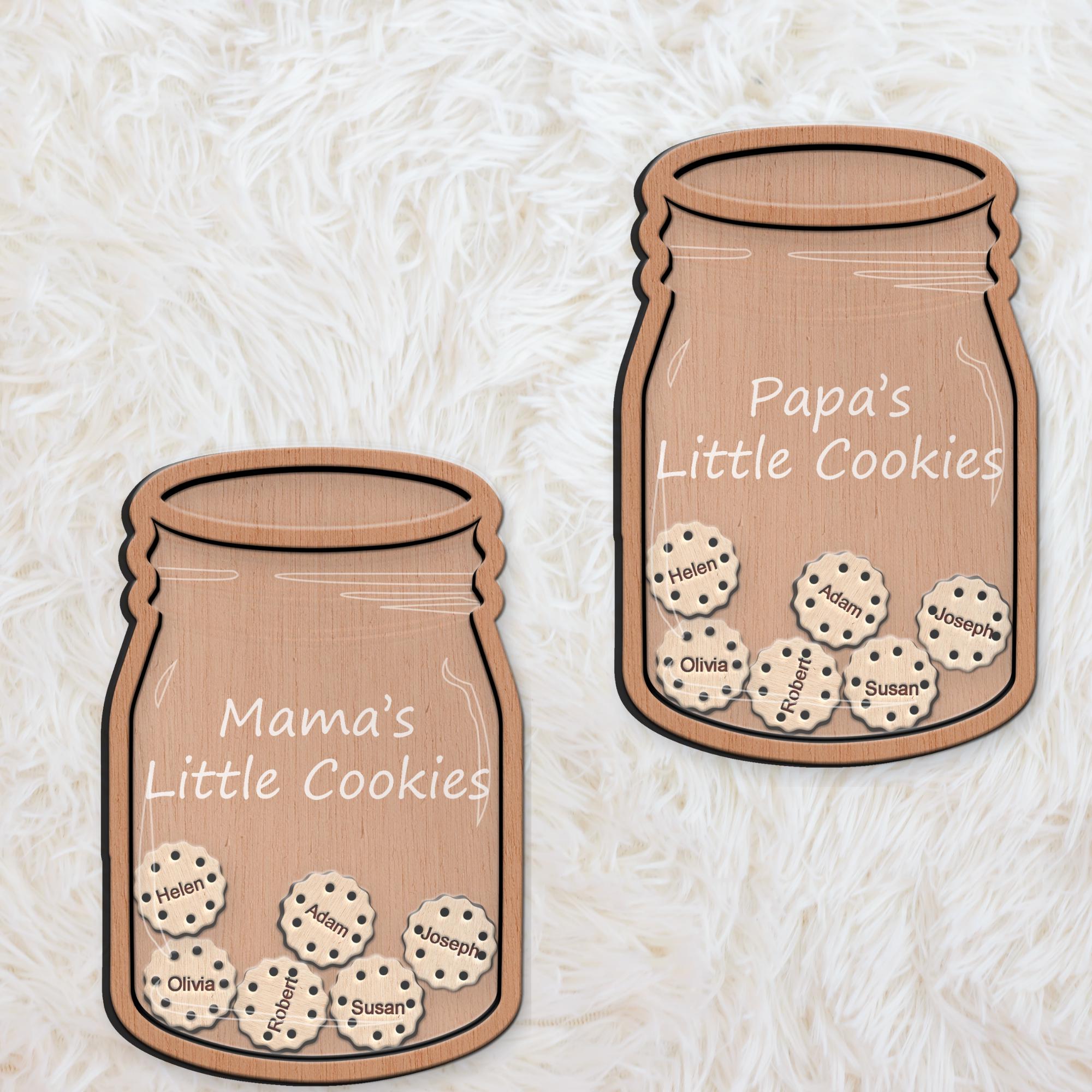 Hardly Laser™ Mama & Papa Magnet Cookies – Personalized Wooden Family Gift for Mother’s Day, Father’s Day, or Everyday Décor