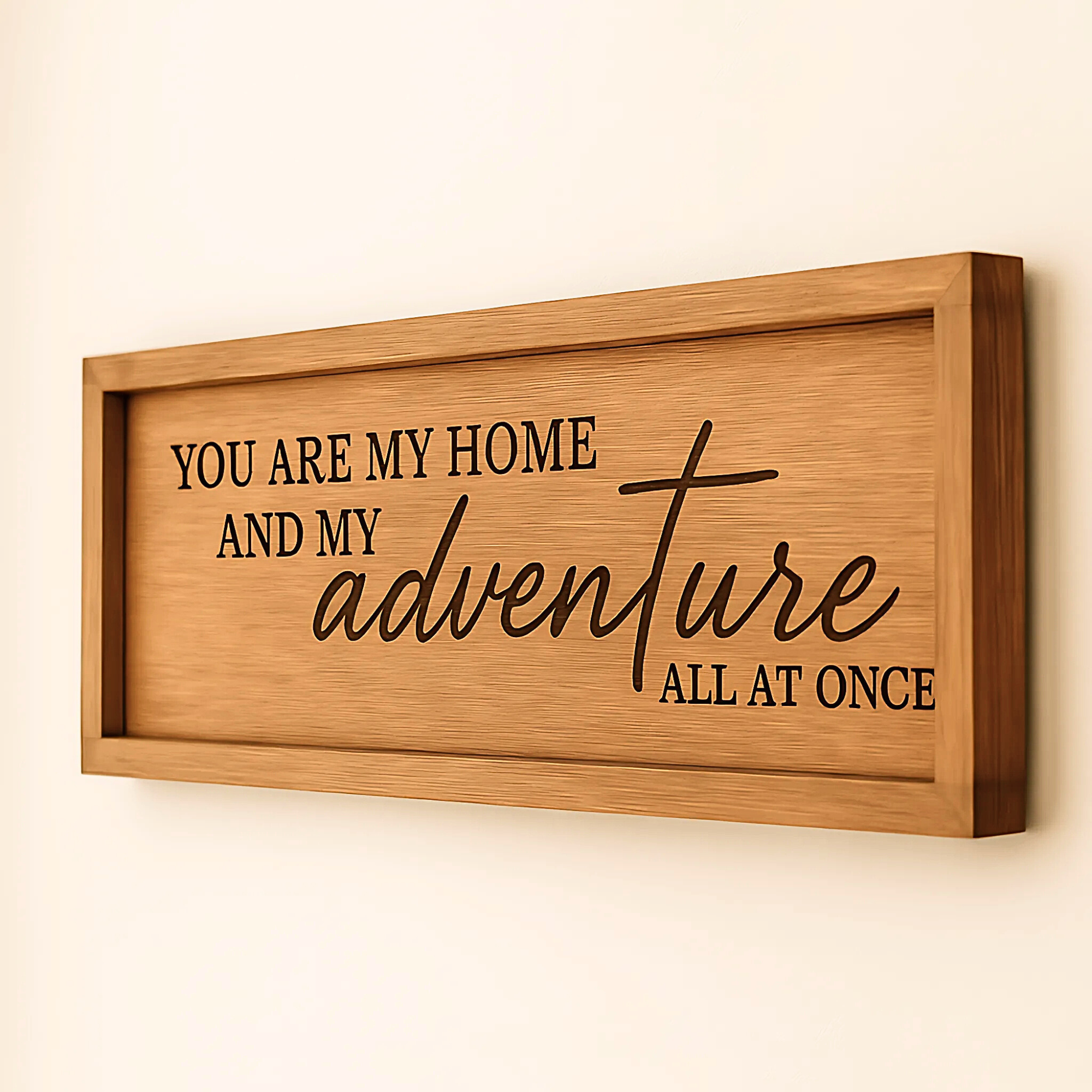 Hardly Laser™ Custom Wooden Quote Sign – Personalized Rustic Wall Décor for Home & Love