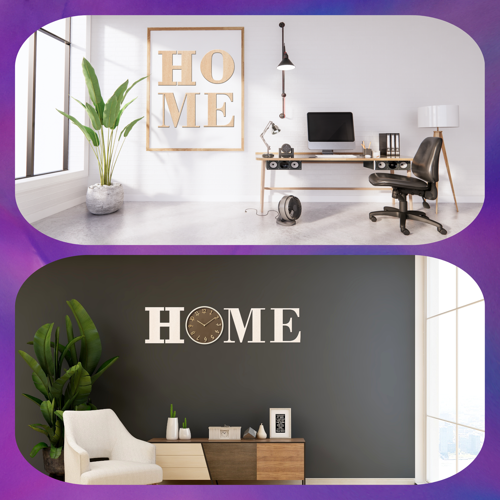 Hardly Laser™ Wooden HOME Wall Letters Sign – Rustic 4 Piece Farmhouse Wall Art