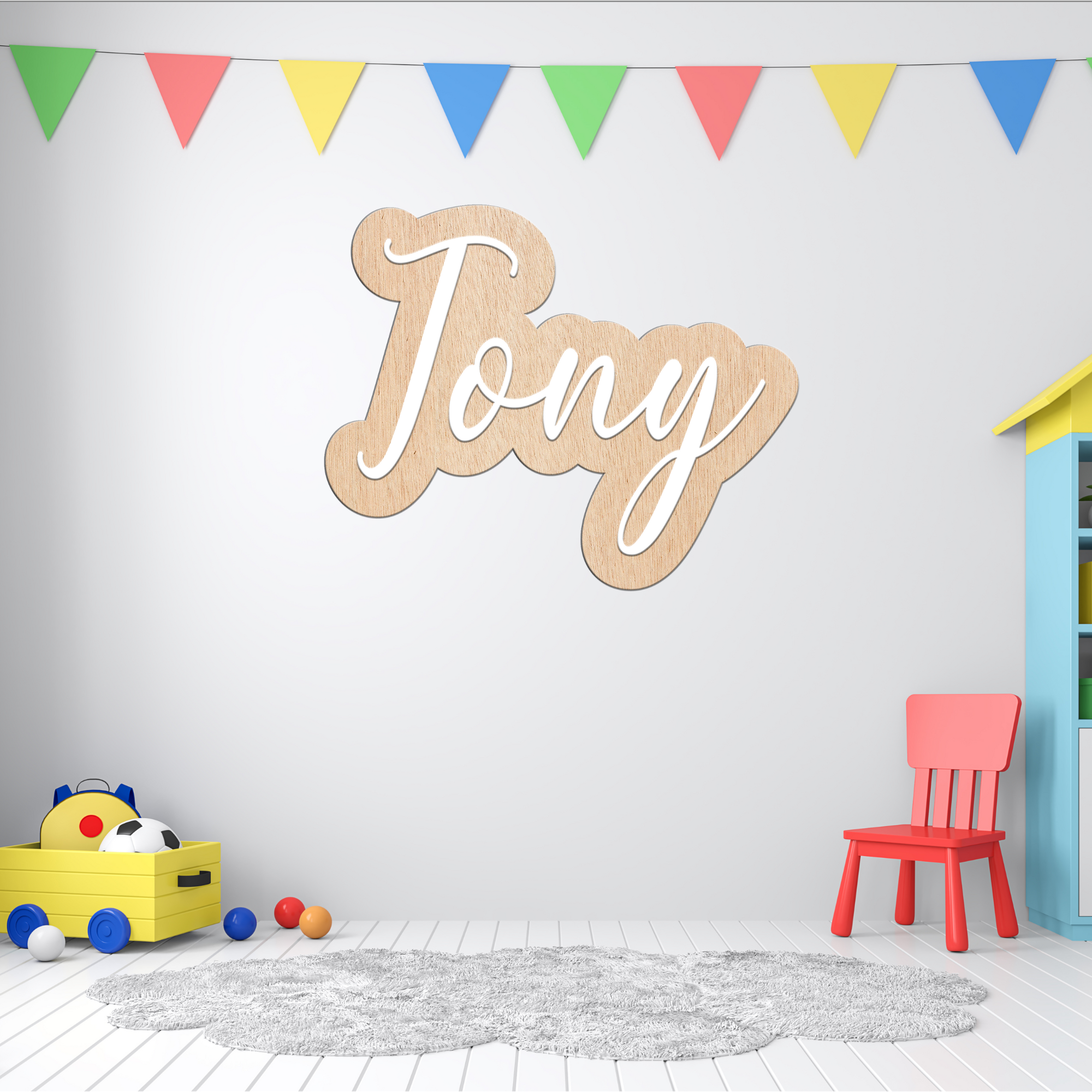 Hardly Laser™ Custom Wooden Name Sign – Personalized Kids Room & Nursery Wall Décor, Baby Shower Gift