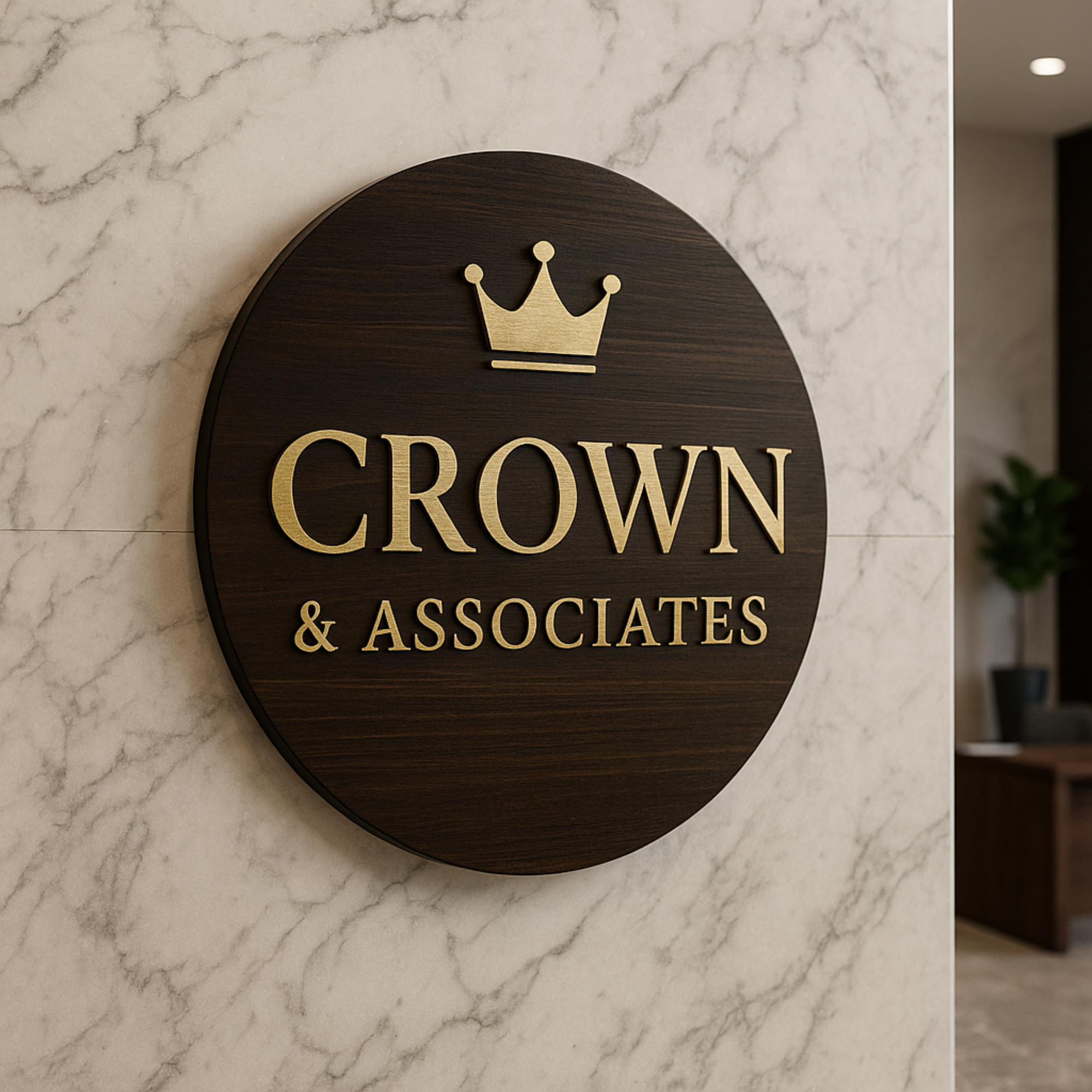 Hardly Laser™ Custom Wooden Business Logo Sign – Personalized Rustic Wall Décor for Shops, Cafés & Offices