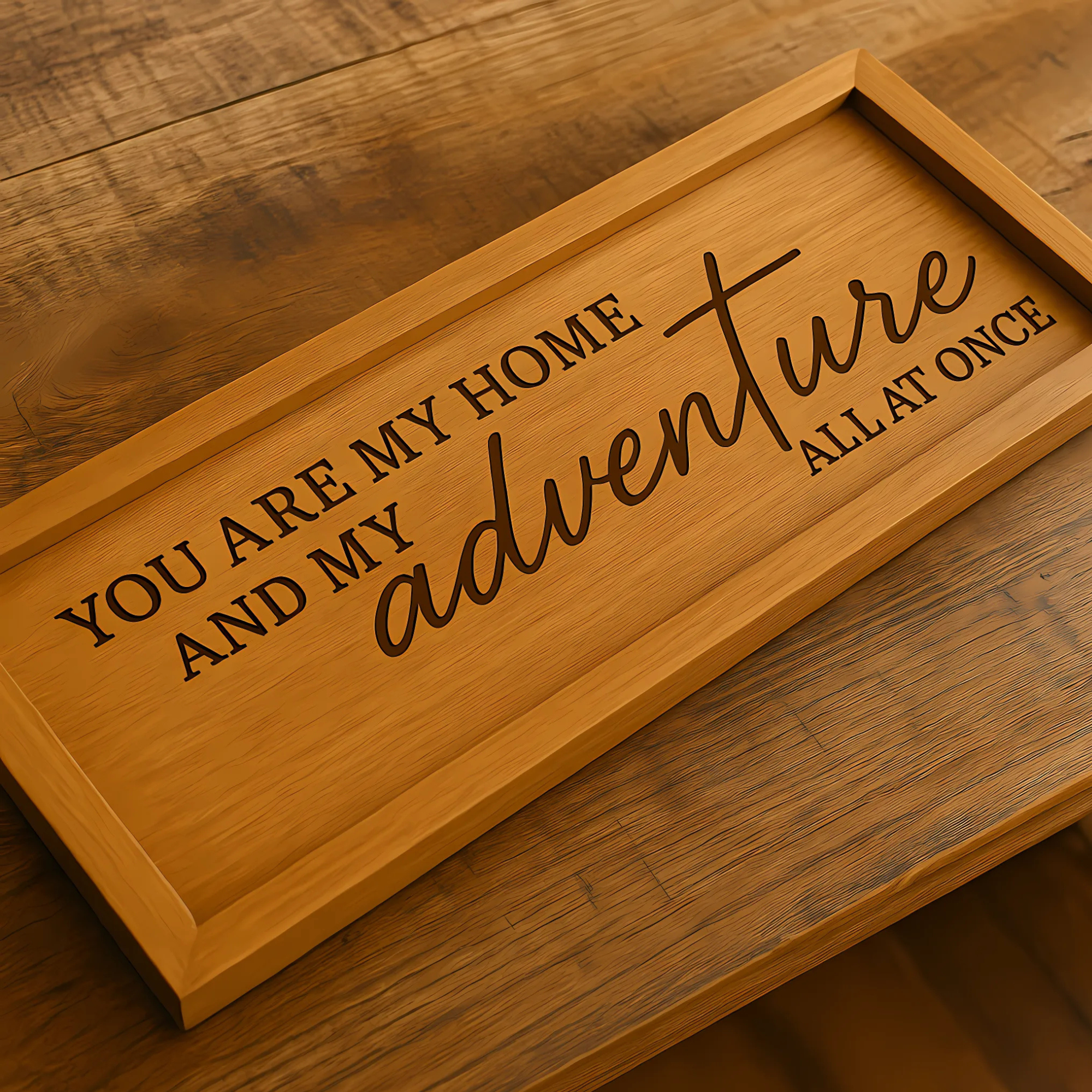 Hardly Laser™ Custom Wooden Quote Sign – Personalized Rustic Wall Décor for Home & Love