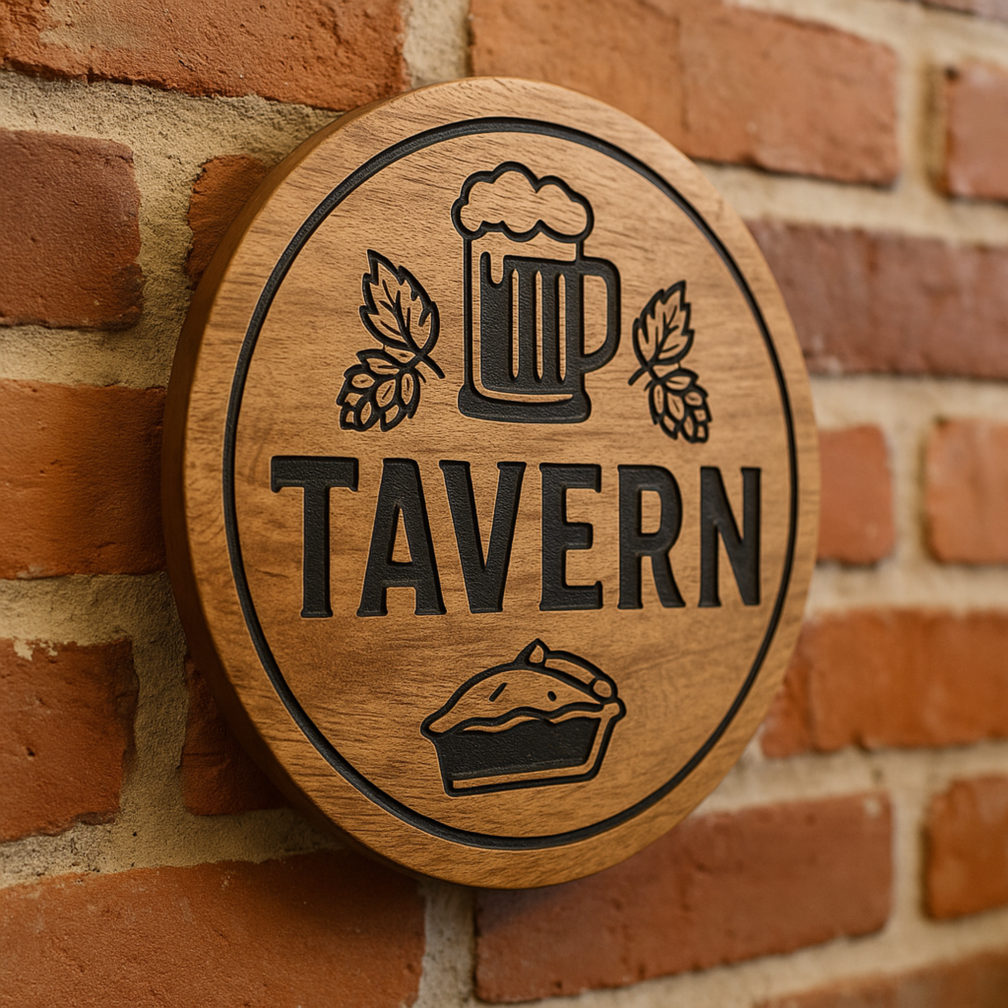 Hardly Laser™ Custom Wooden Business Logo Sign – Personalized Rustic Wall Décor for Shops, Cafés & Offices