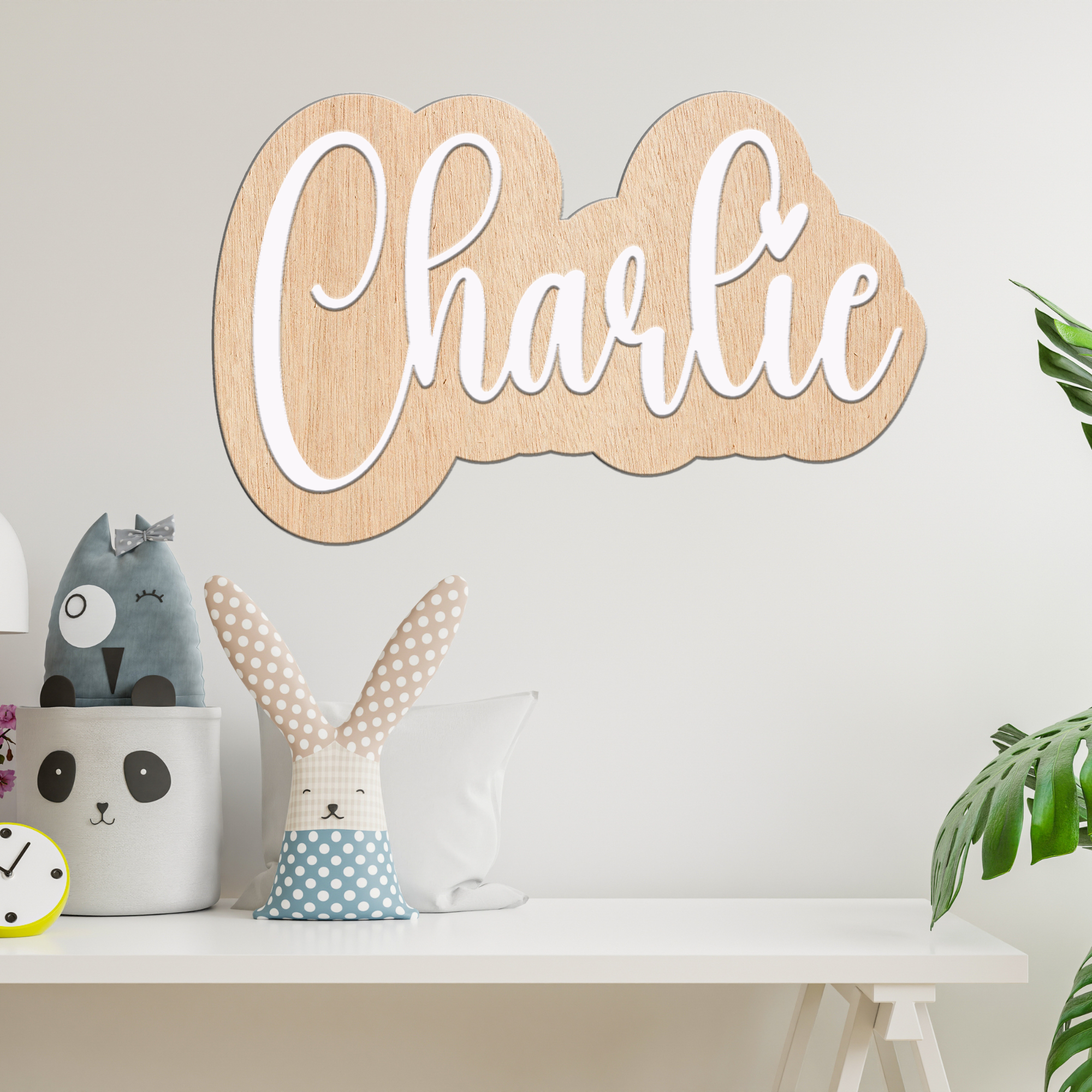 Hardly Laser™ Custom Wooden Name Sign – Personalized Kids Room & Nursery Wall Décor, Baby Shower Gift