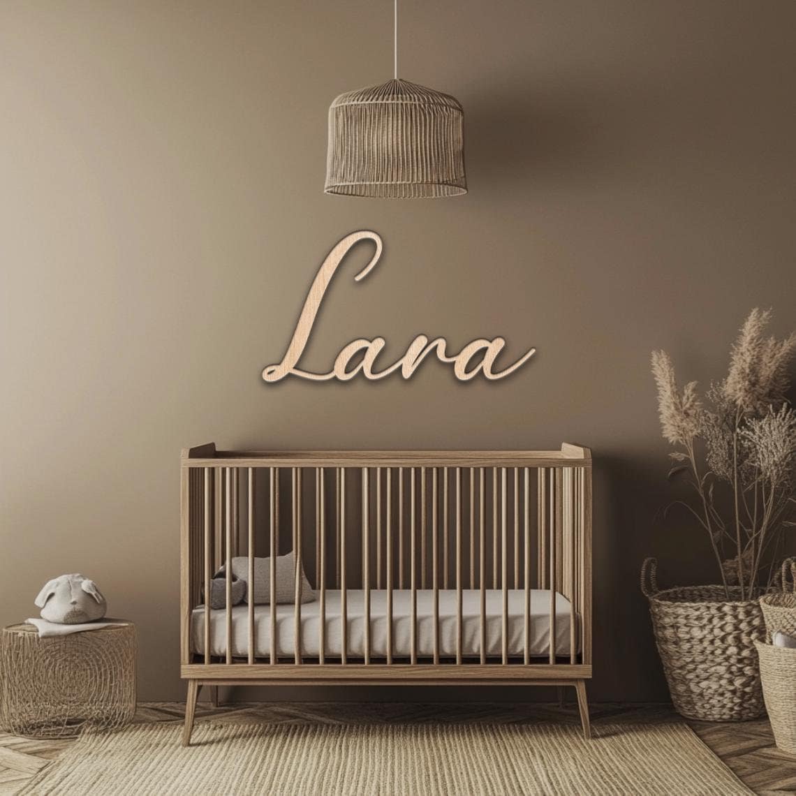 Hardly Laser™ Personalized Wooden Name Sign for Nursery – Custom Baby Wall Décor, Kids Room or Family Plaque