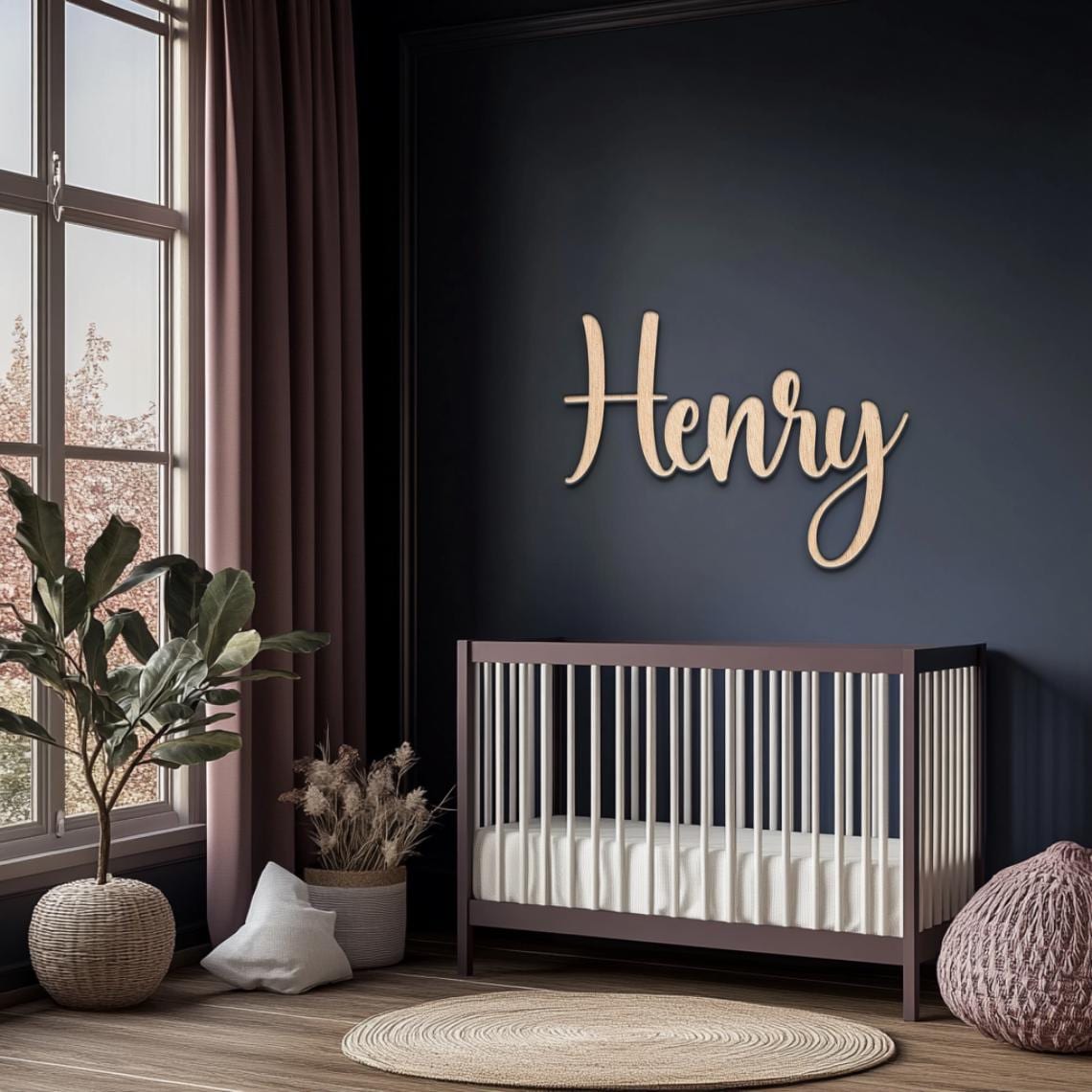 Hardly Laser™ Personalized Wooden Name Sign for Nursery – Custom Baby Wall Décor, Kids Room or Family Plaque