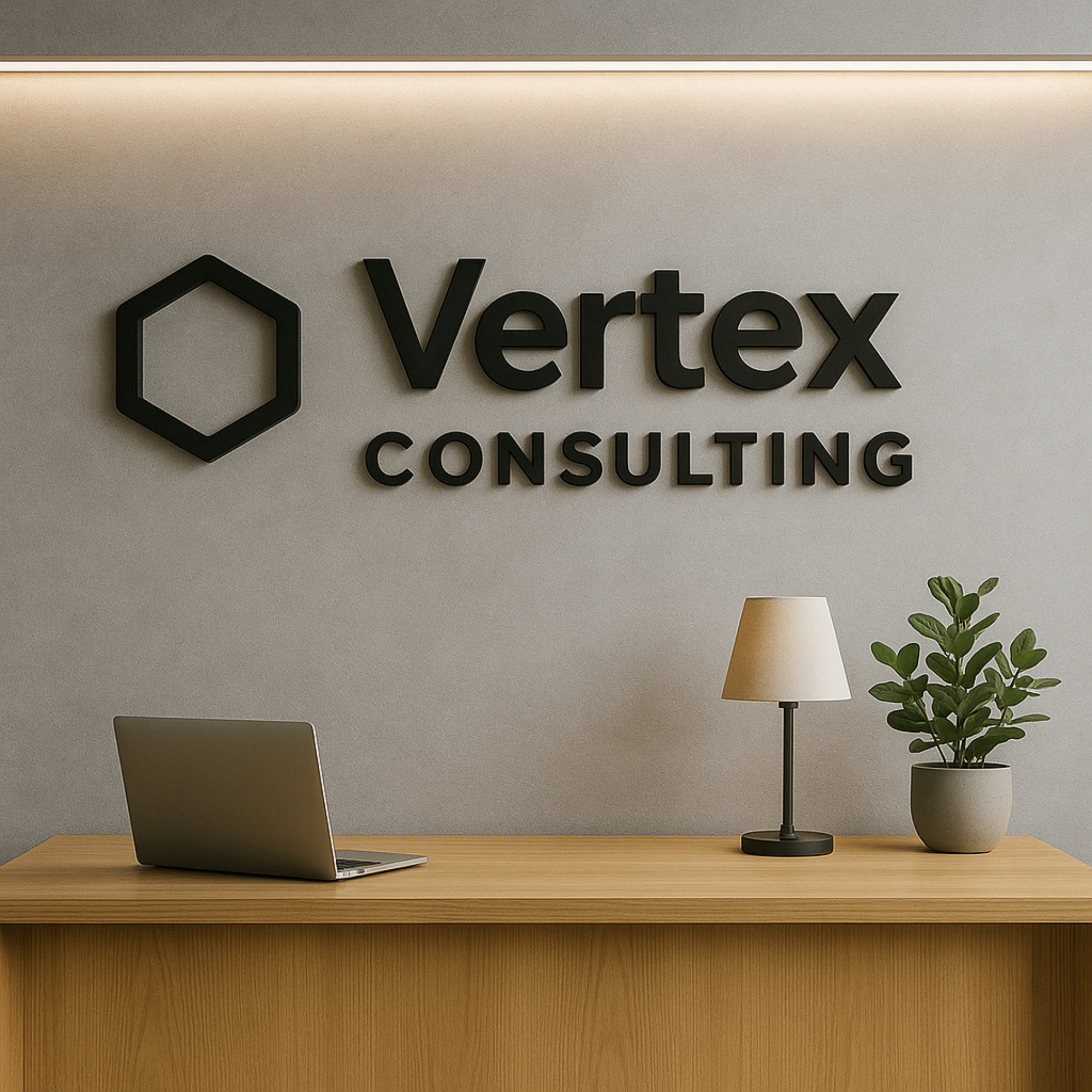 Hardly Laser™ Custom Engraved Business Logo Wall Sign – Rustic & Modern Personalized Branding Décor for Storefronts, Reception Areas, Studios & Cafés