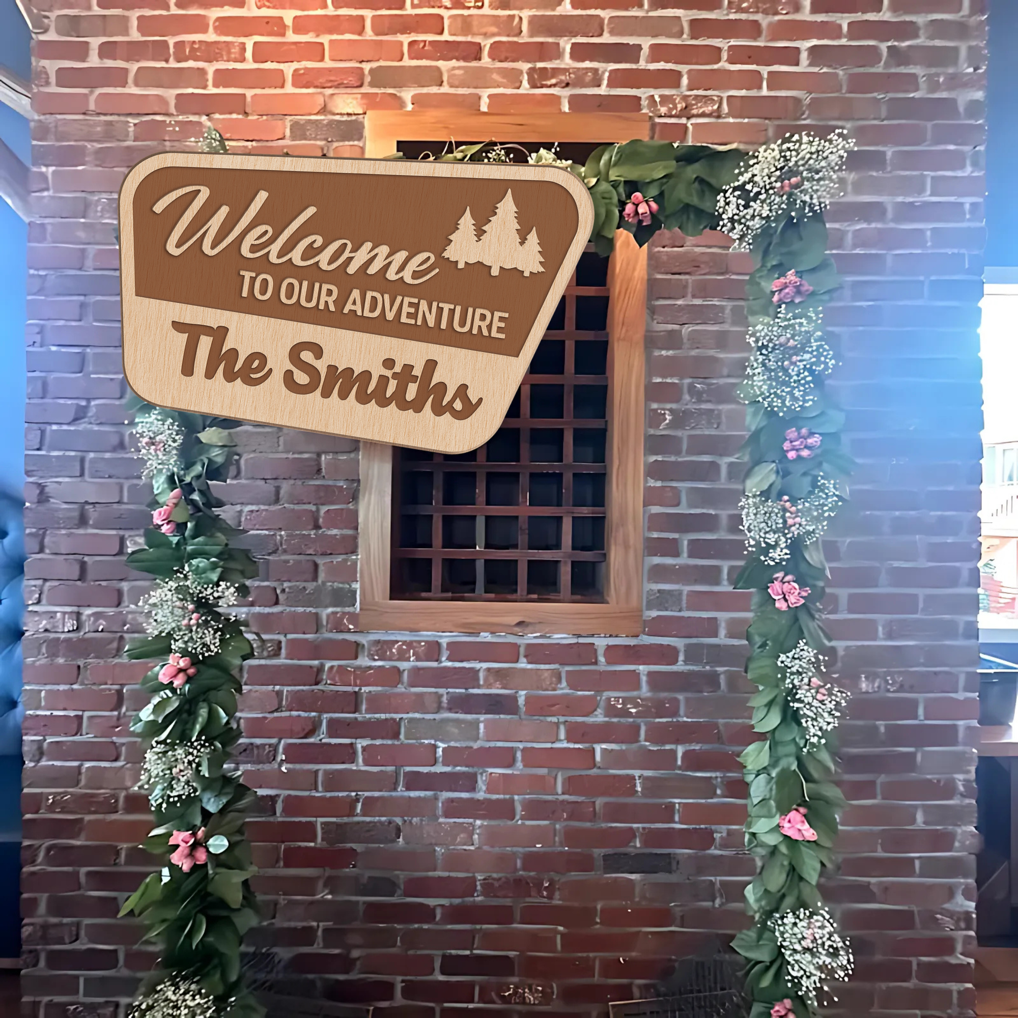 Hardly Laser™ Personalized Family Adventure Sign – Custom Laser Engraved Wooden National Park Style RV & Cabin Decor