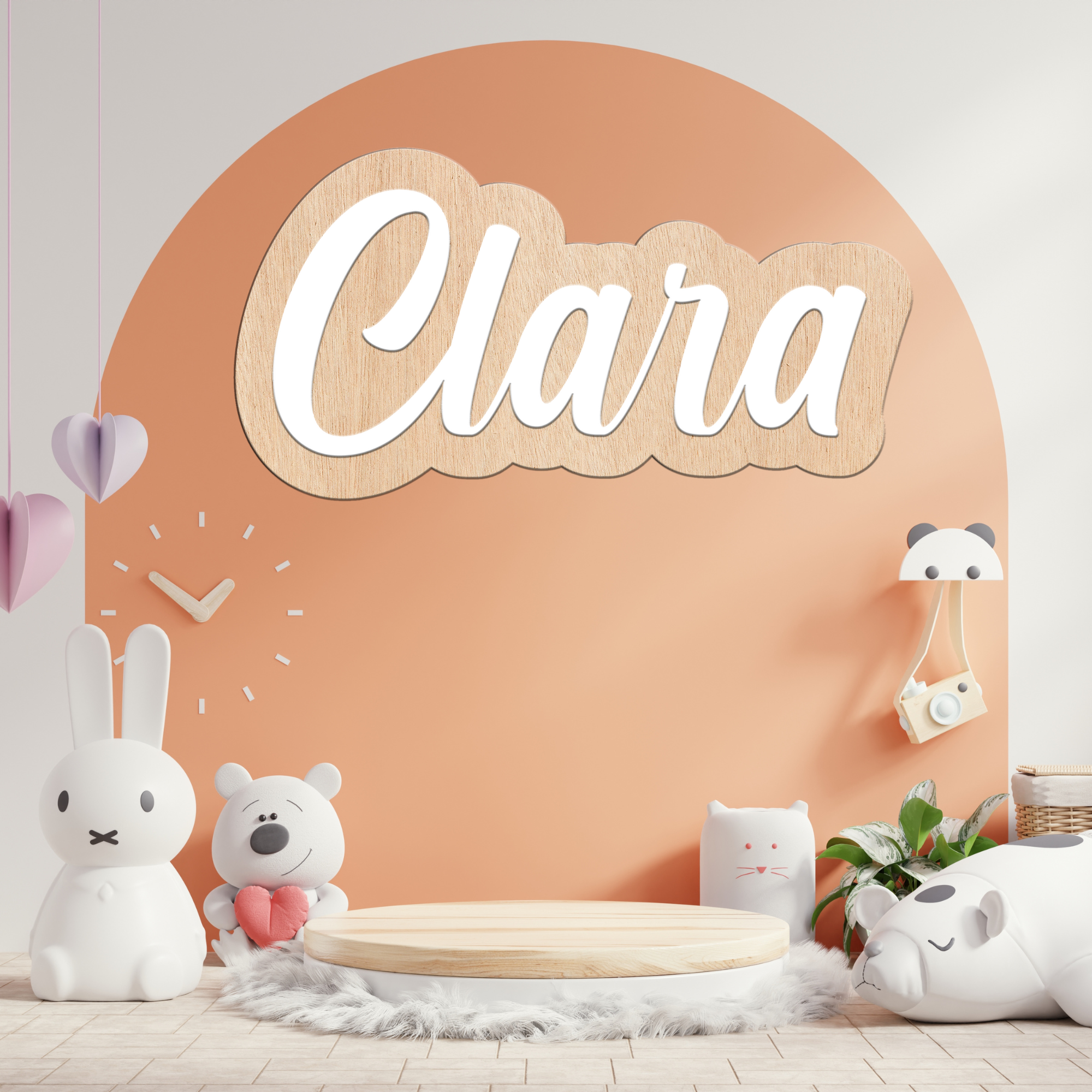 Hardly Laser™ Custom Wooden Name Sign – Personalized Kids Room & Nursery Wall Décor, Baby Shower Gift