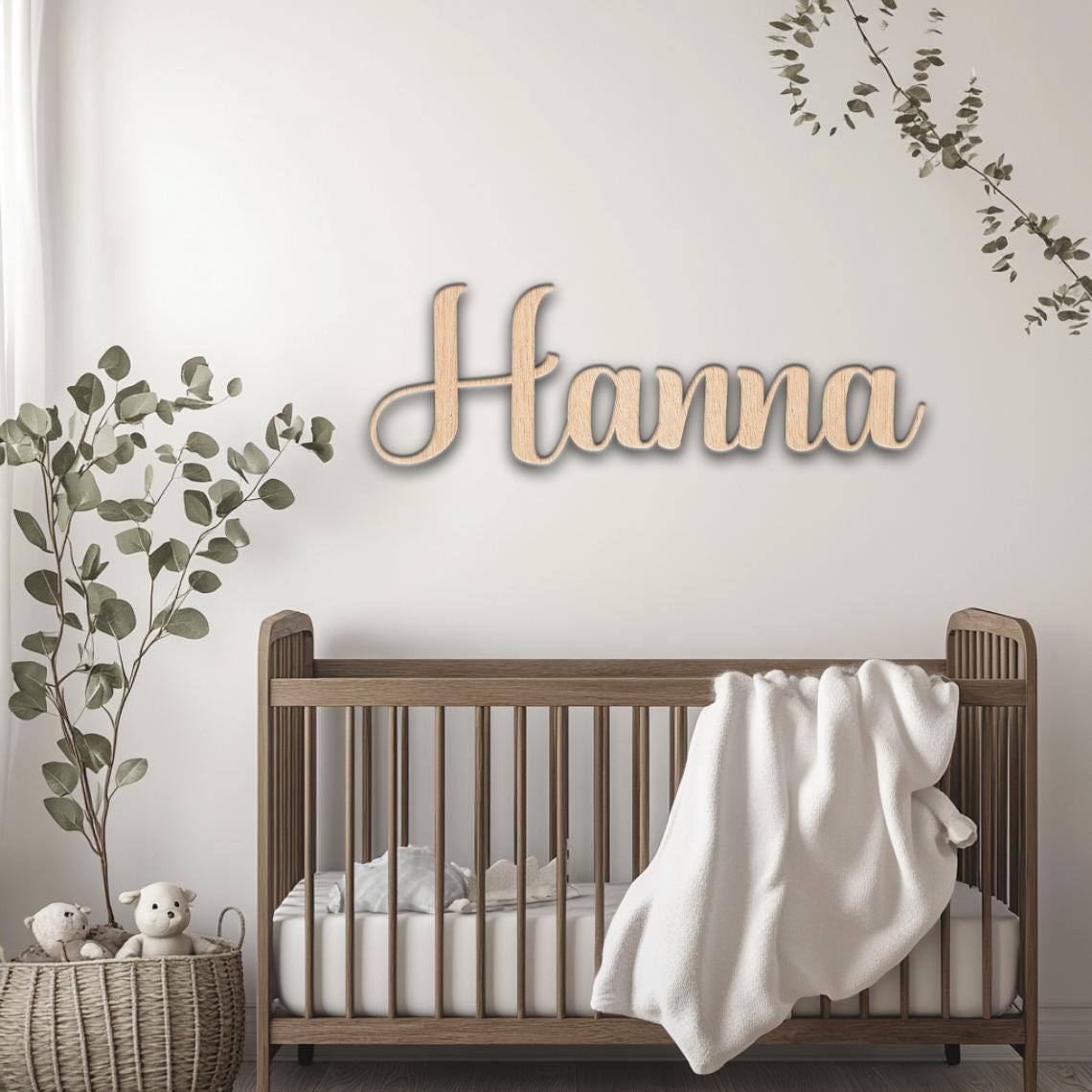 Hardly Laser™ Personalized Wooden Name Sign for Nursery – Custom Baby Wall Décor, Kids Room or Family Plaque