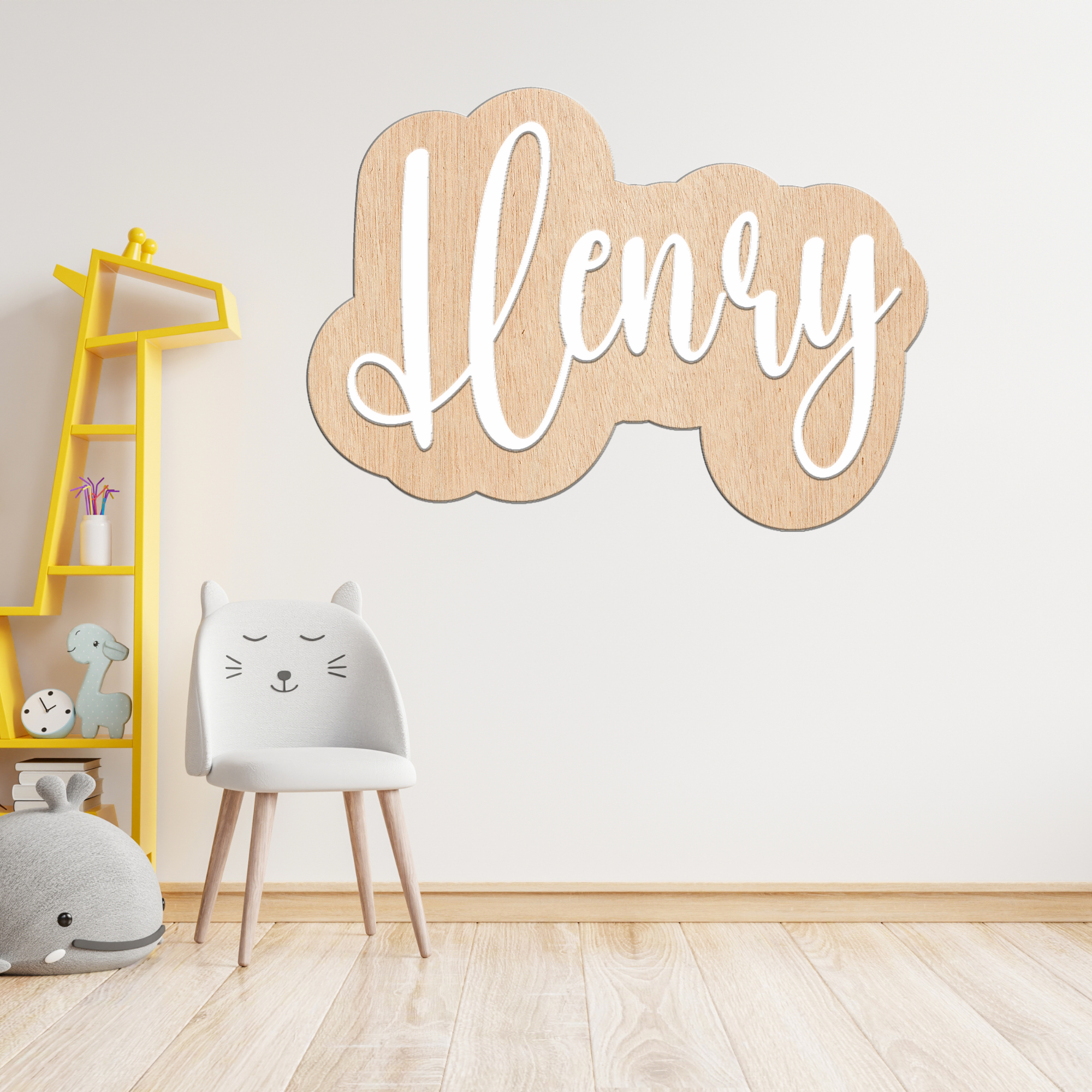 Hardly Laser™ Custom Wooden Name Sign – Personalized Kids Room & Nursery Wall Décor, Baby Shower Gift