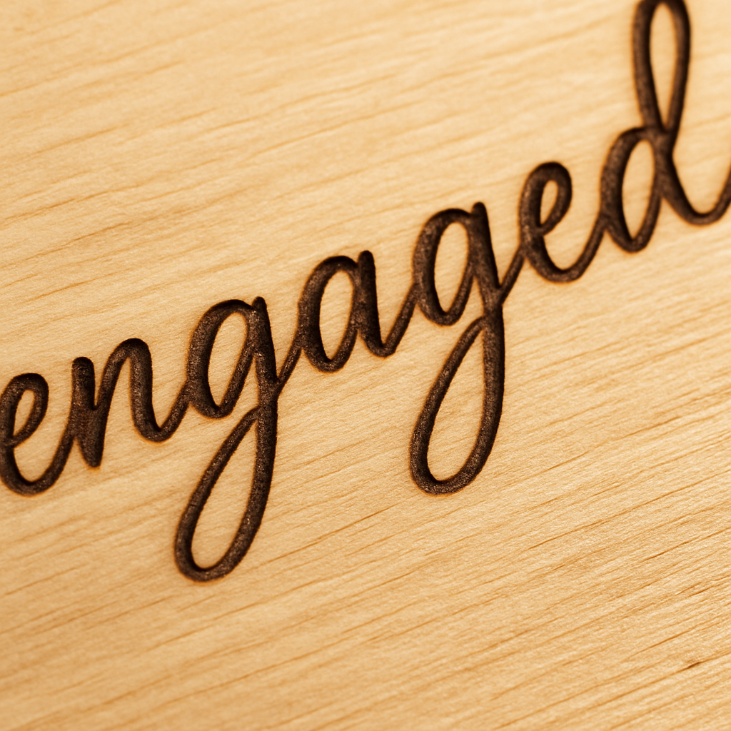 Hardly Laser™ Custom Engaged Ornament – Personalized Wooden Heart with Names & Date, Perfect Engagement & Wedding Keepsake
