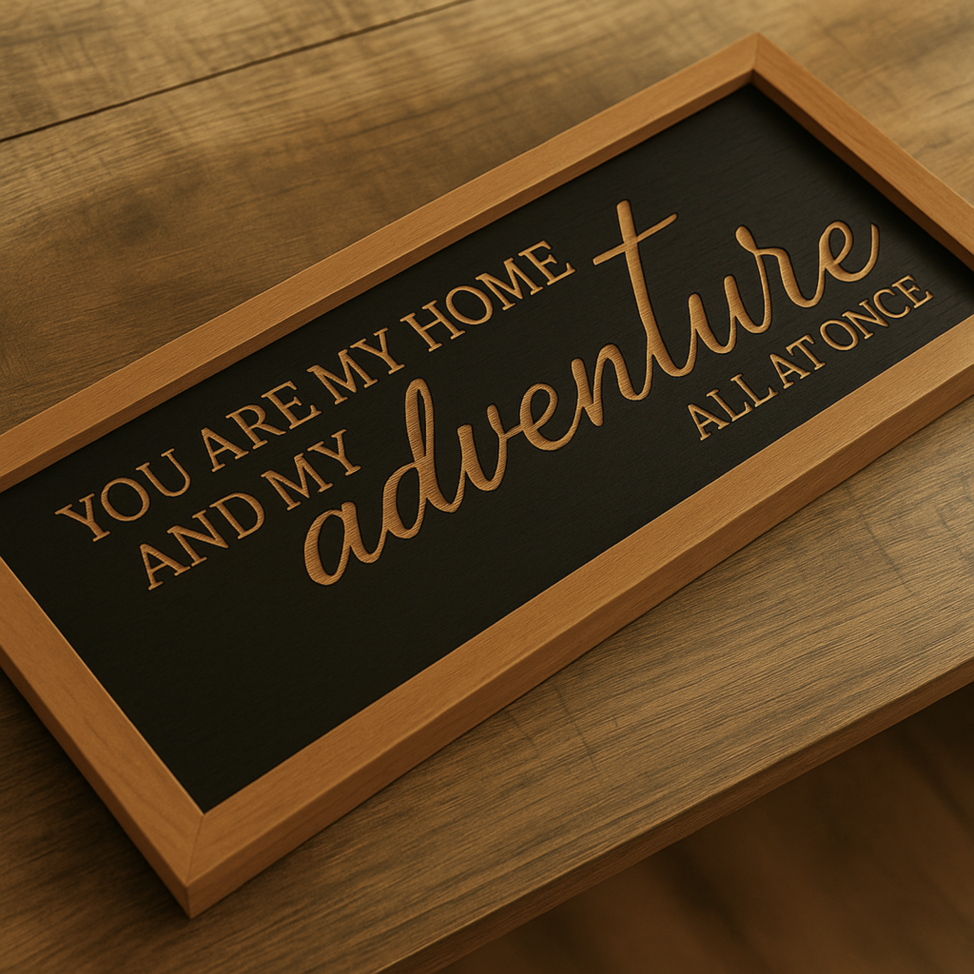 Hardly Laser™ Custom Wooden Quote Sign – Personalized Rustic Wall Décor for Home & Love