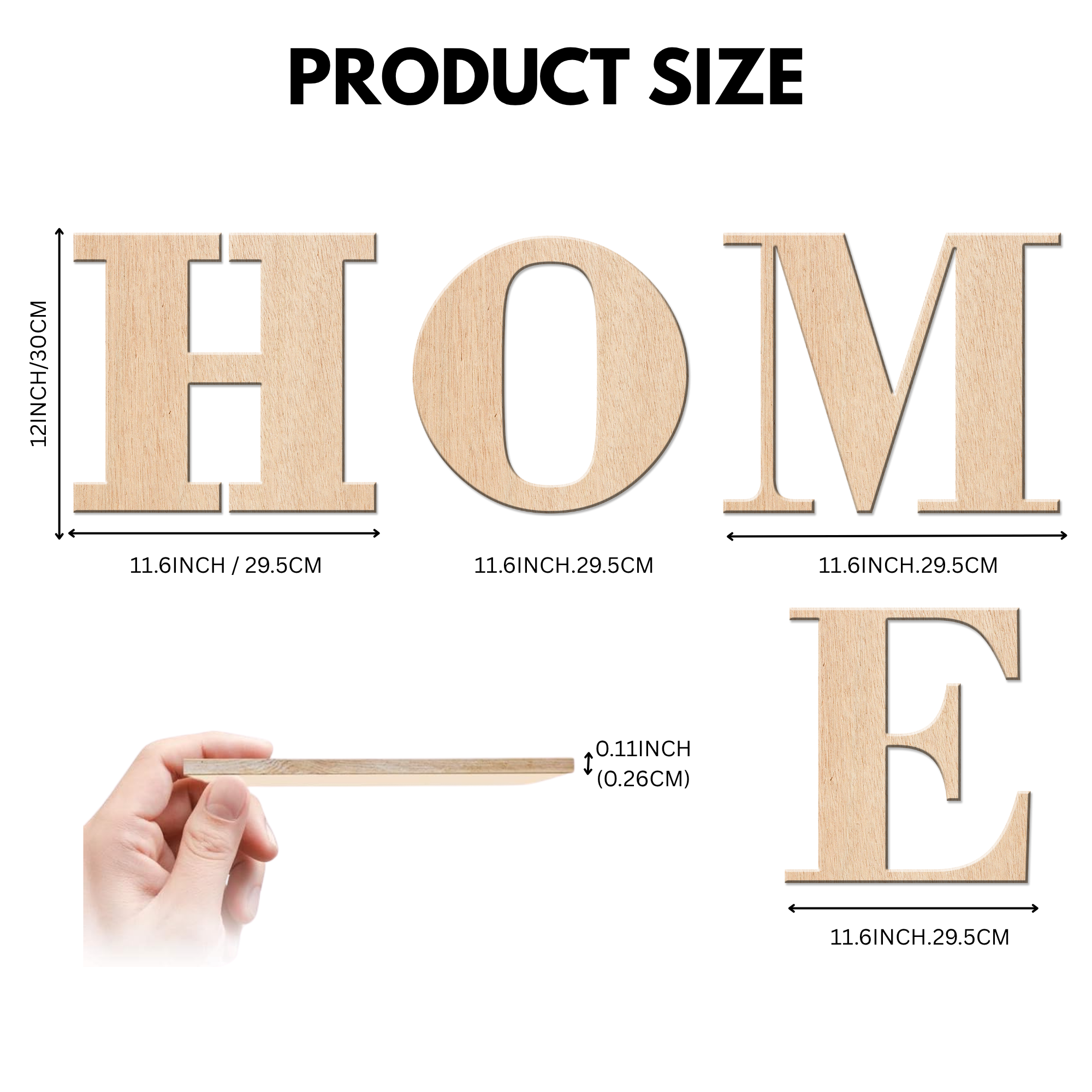 Hardly Laser™ Wooden HOME Wall Letters Sign – Rustic 4 Piece Farmhouse Wall Art