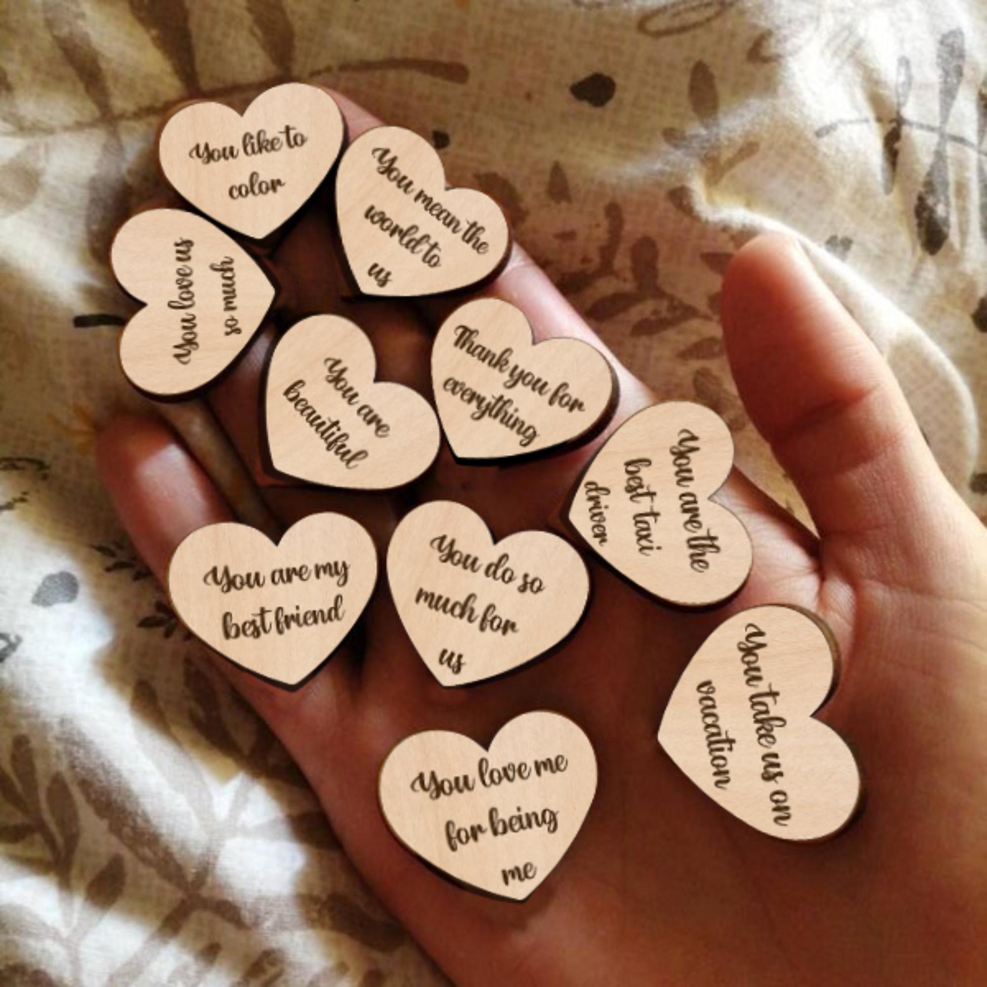 Hardly Laser™ Personalized Heart Reasons Why I Love You Mom – Custom Wooden Keepsake Gift for Mother’s Day, Birthday, or Valentine’s Day