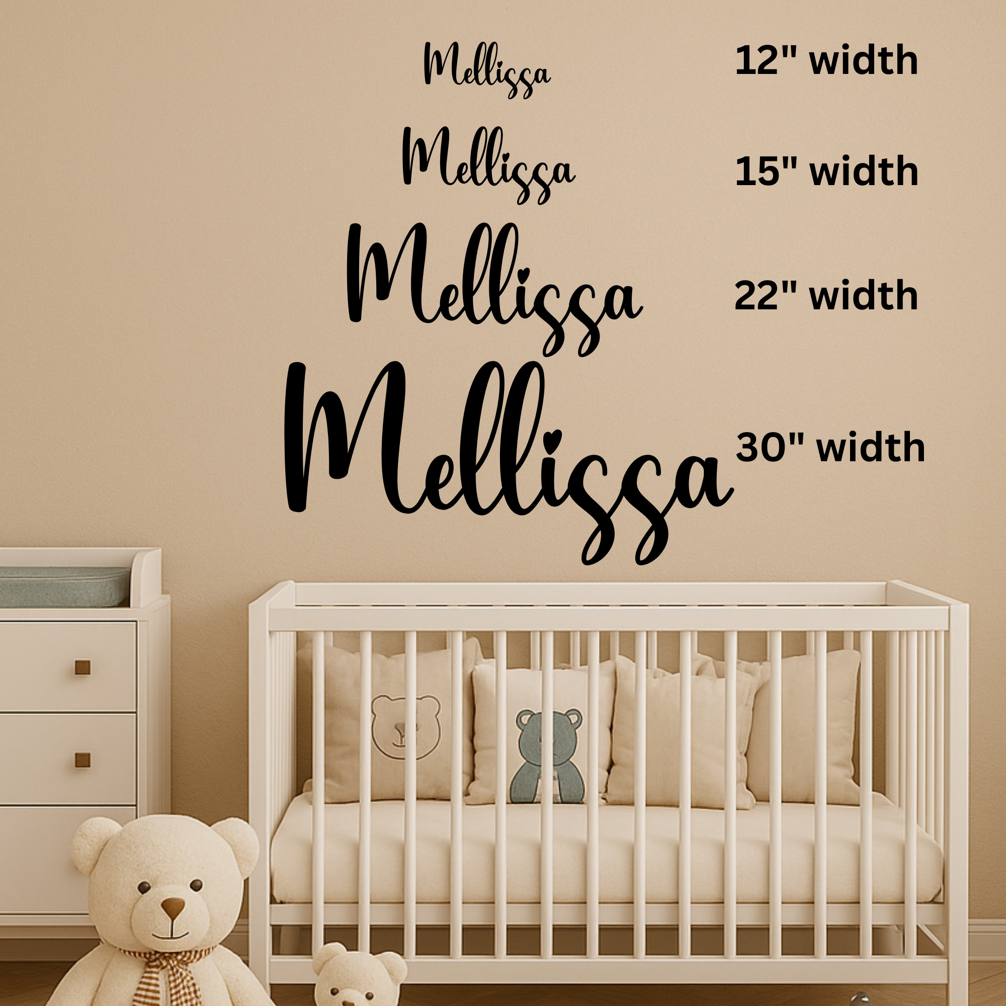 Hardly Laser™ Custom Nursery Wooden Name Sign – Personalized Baby Wall Decor