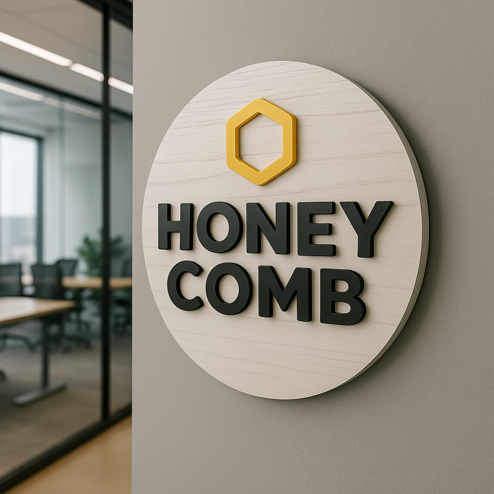 Hardly Laser™ Custom Wooden Business Logo Sign – Personalized Rustic Wall Décor for Shops, Cafés & Offices