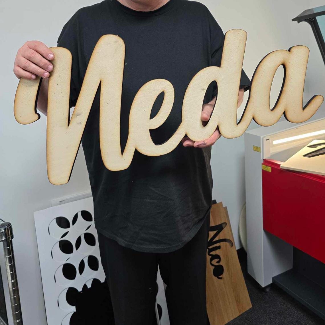 Hardly Laser™ Personalized Wooden Name Sign for Nursery – Custom Baby Wall Décor, Kids Room or Family Plaque