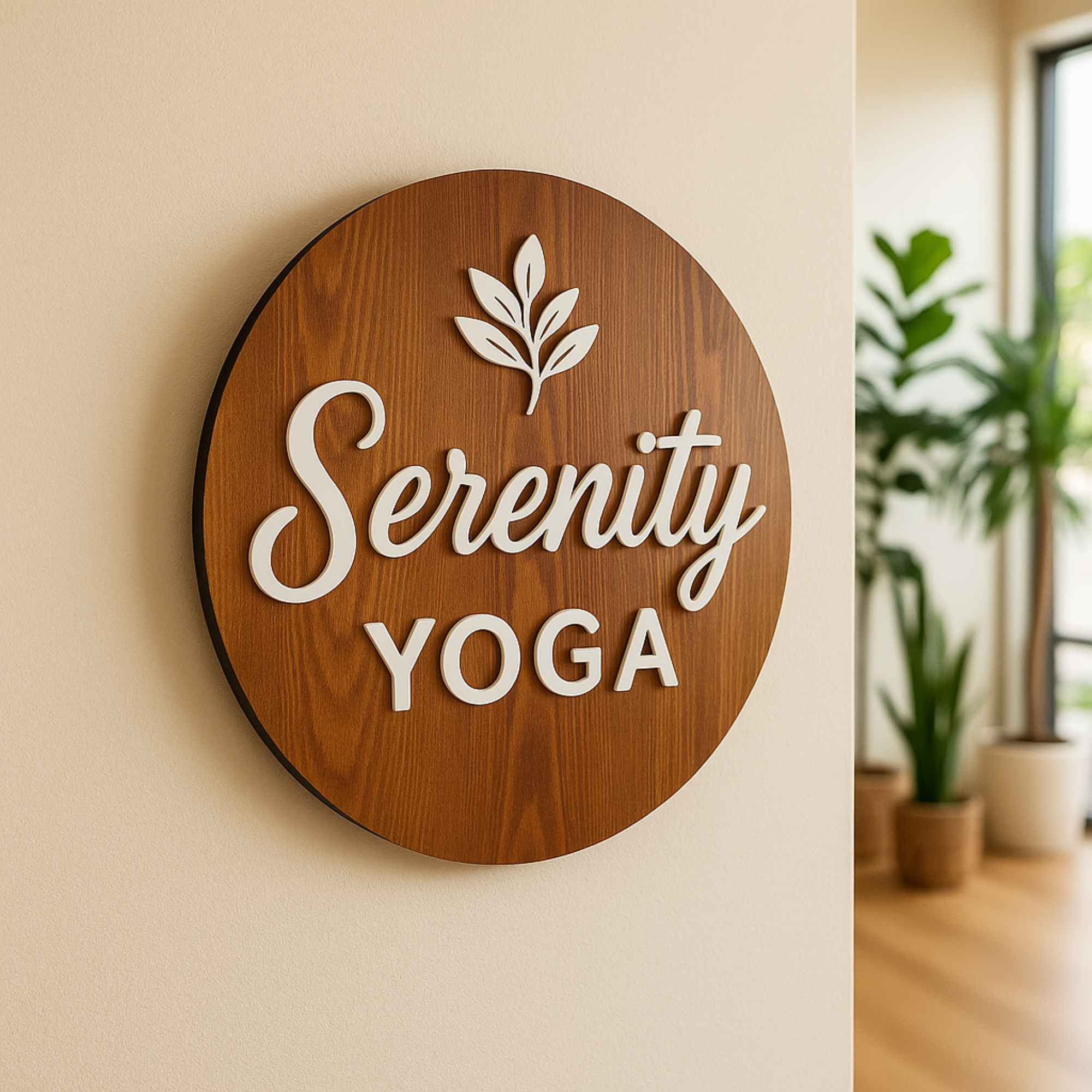 Hardly Laser™ Custom Wooden Business Logo Sign – Personalized Rustic Wall Décor for Shops, Cafés & Offices