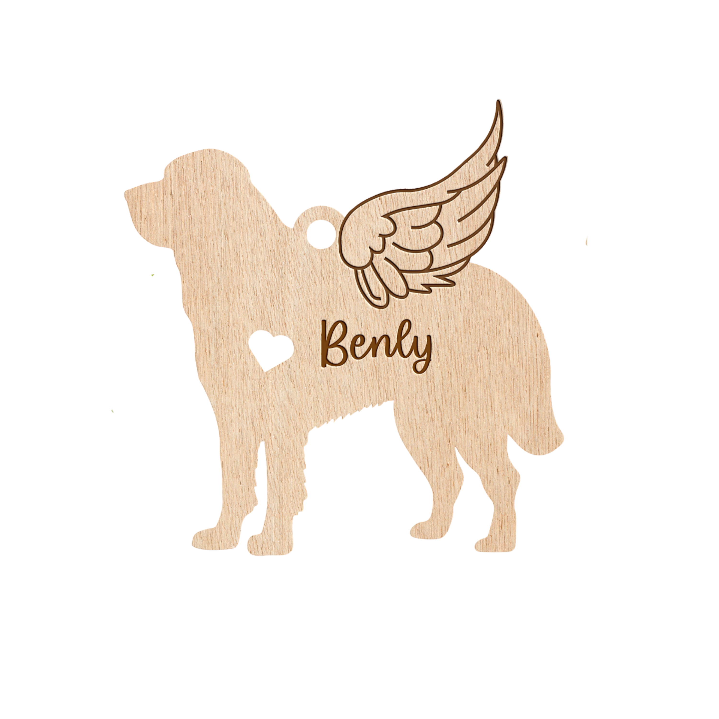 Hardly Laser™ Personalized Dog Memorial Ornament – Custom Laser Engraved Wooden Pet Loss Keepsake