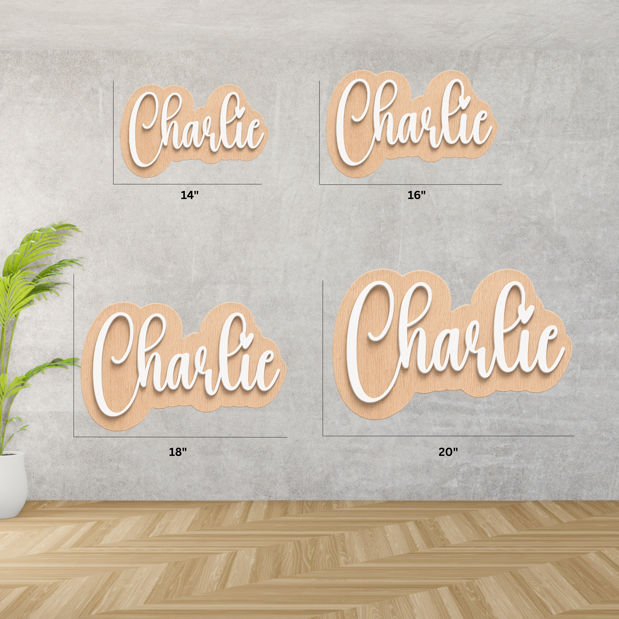 Hardly Laser™ Custom Wooden Name Sign – Personalized Kids Room & Nursery Wall Décor, Baby Shower Gift